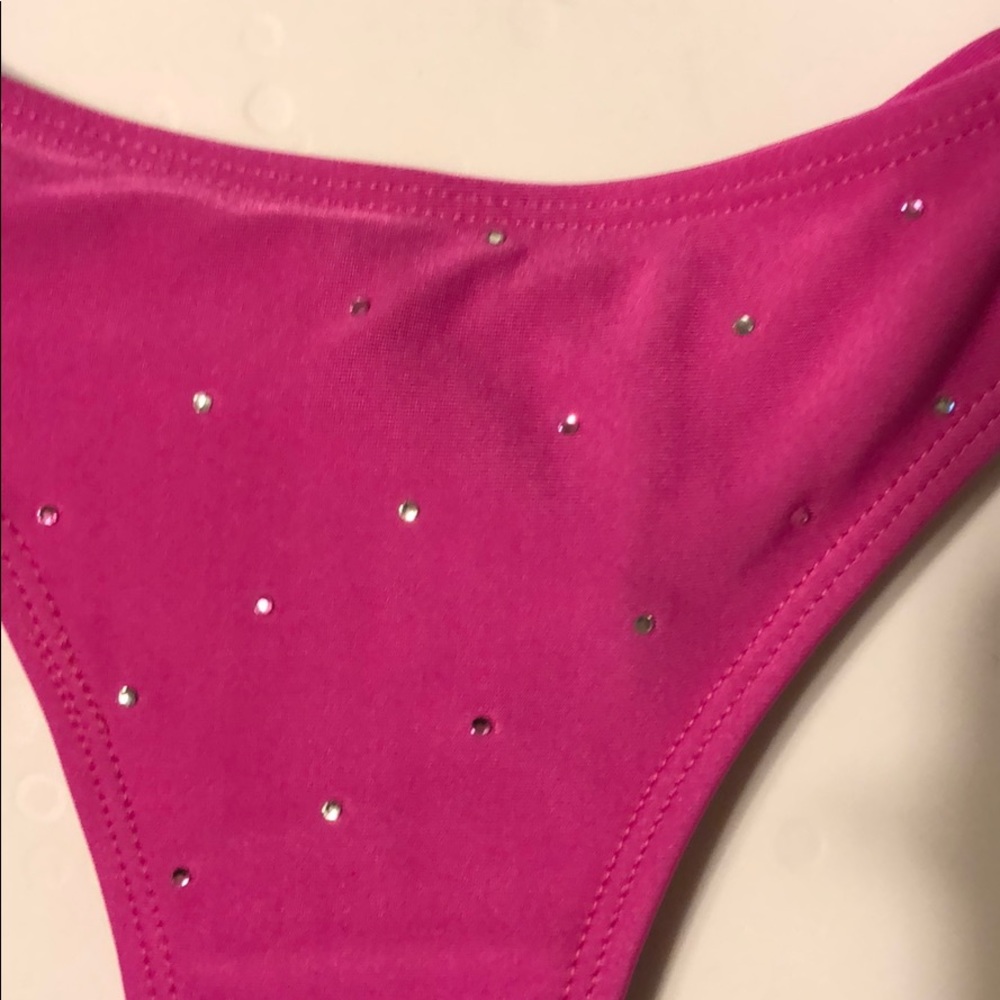 NEW Size M/L Thong Bikini Crystal Scrunch Bottom